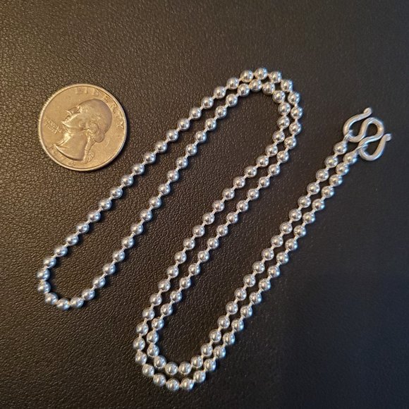 23 Silver Ball Chain Necklace - UNISEX